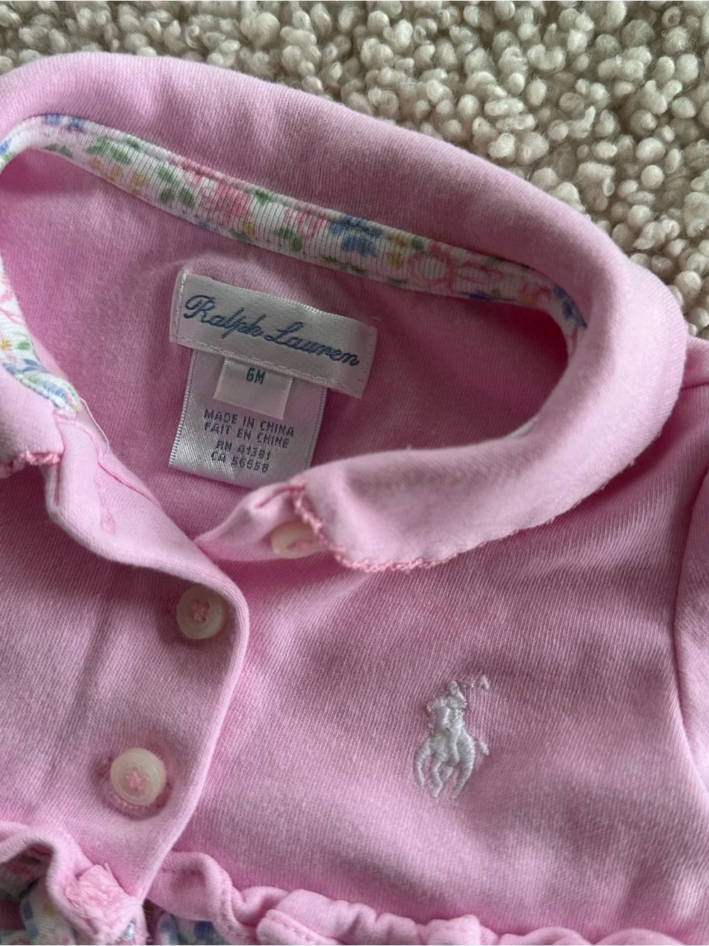 Ralph Lauren Bubble Romper Ruffles Pink Size 6 months